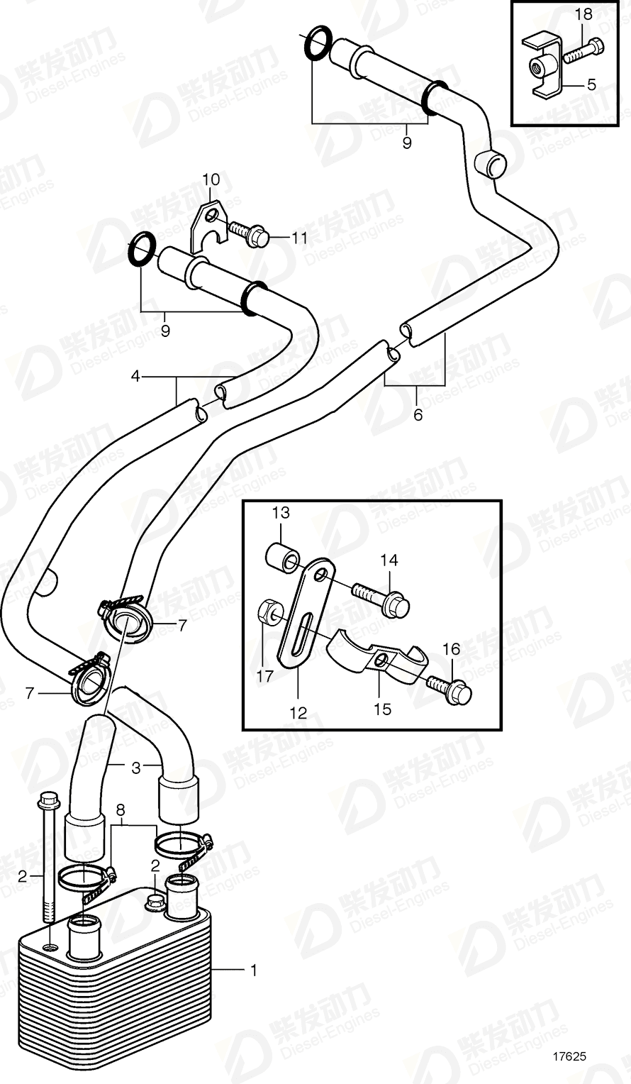 VOLVO Oil Cooler 8192444 Drawing VOLVO Oil Cooler 8192444 Drawing